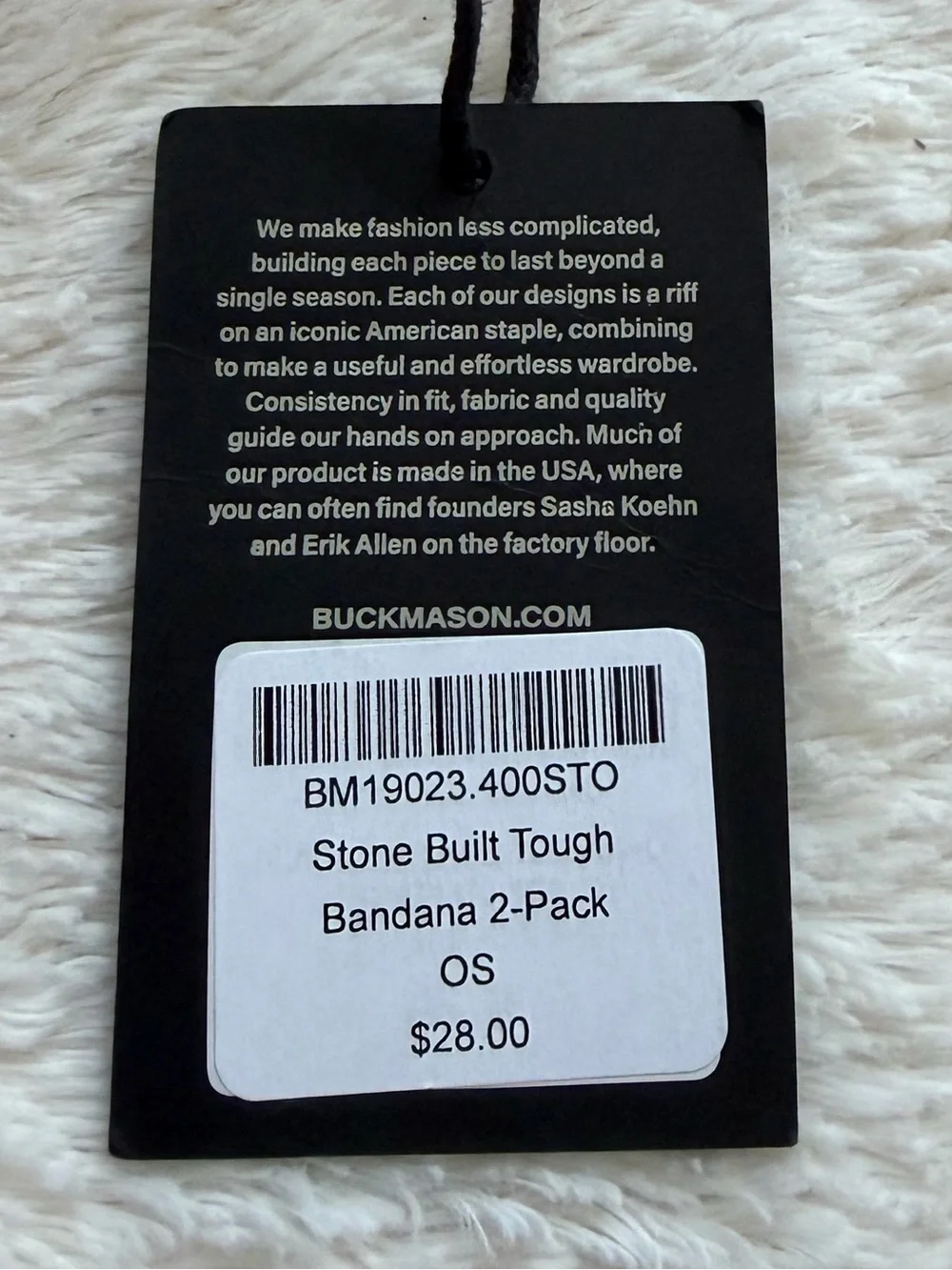 Buck Mason Stone Built Touch bandana set of (2) NWT
